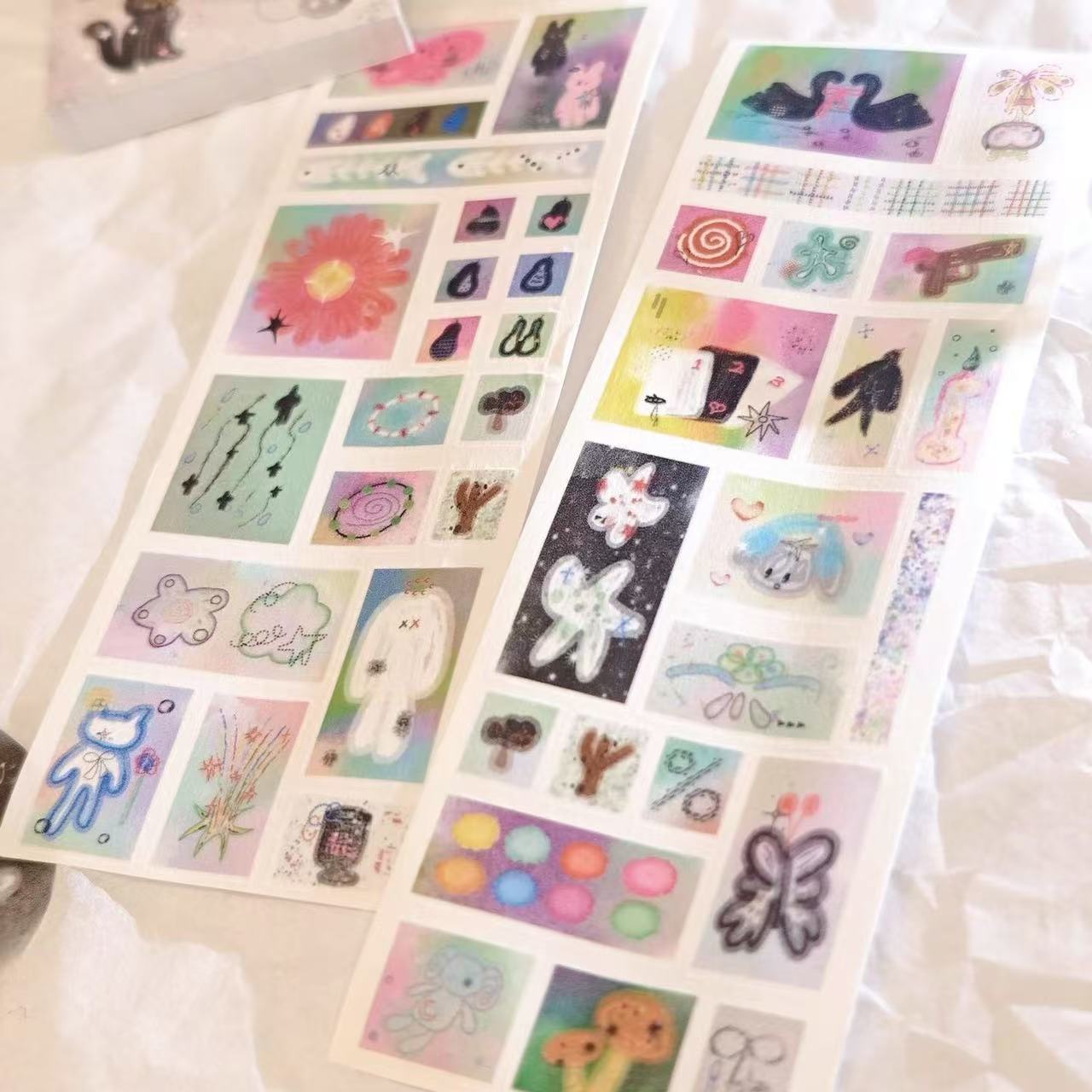 10.63inches Secret Realm Sparkling Sand Sticker Paper Roll Packaging