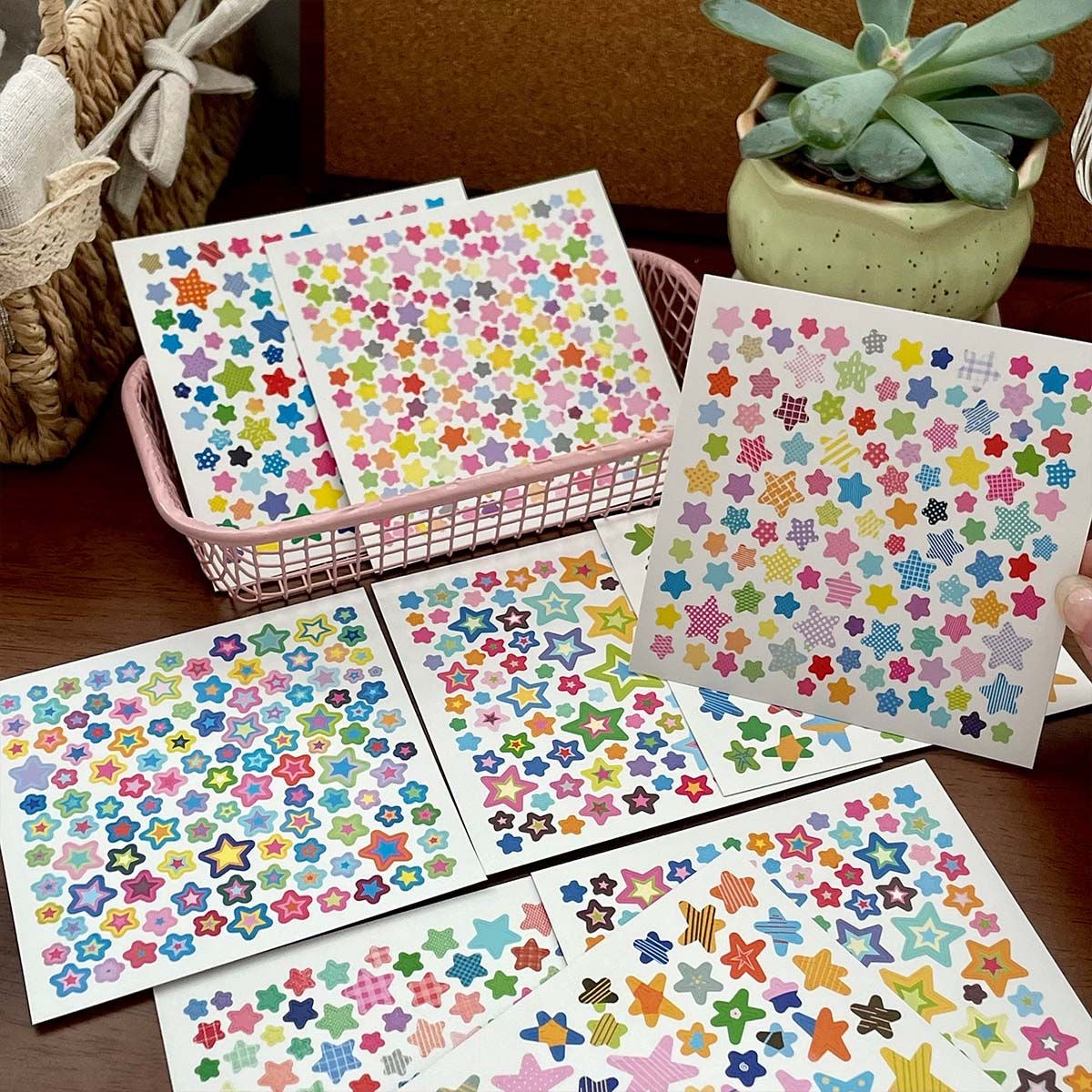 10 Sheets Basic Star Deco Stickers
