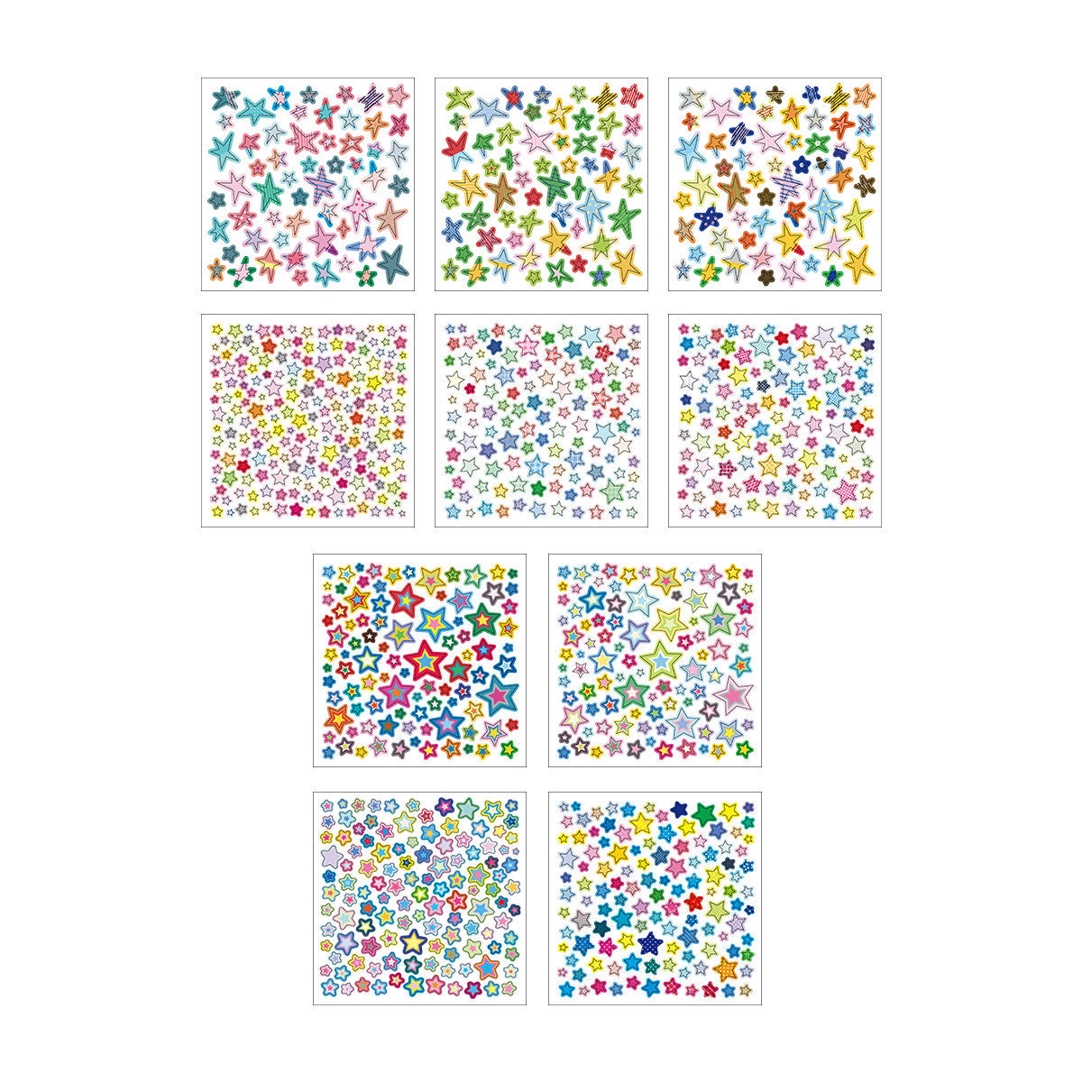 10 Sheets Basic Star Deco Stickers