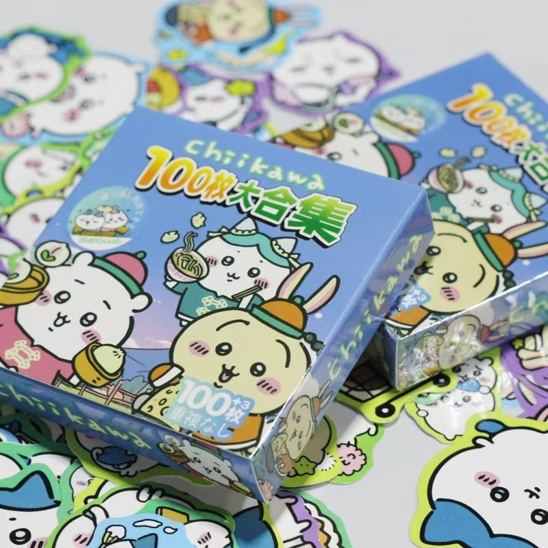 100Pcs Boxed Chiikawa Waterproof Stickers