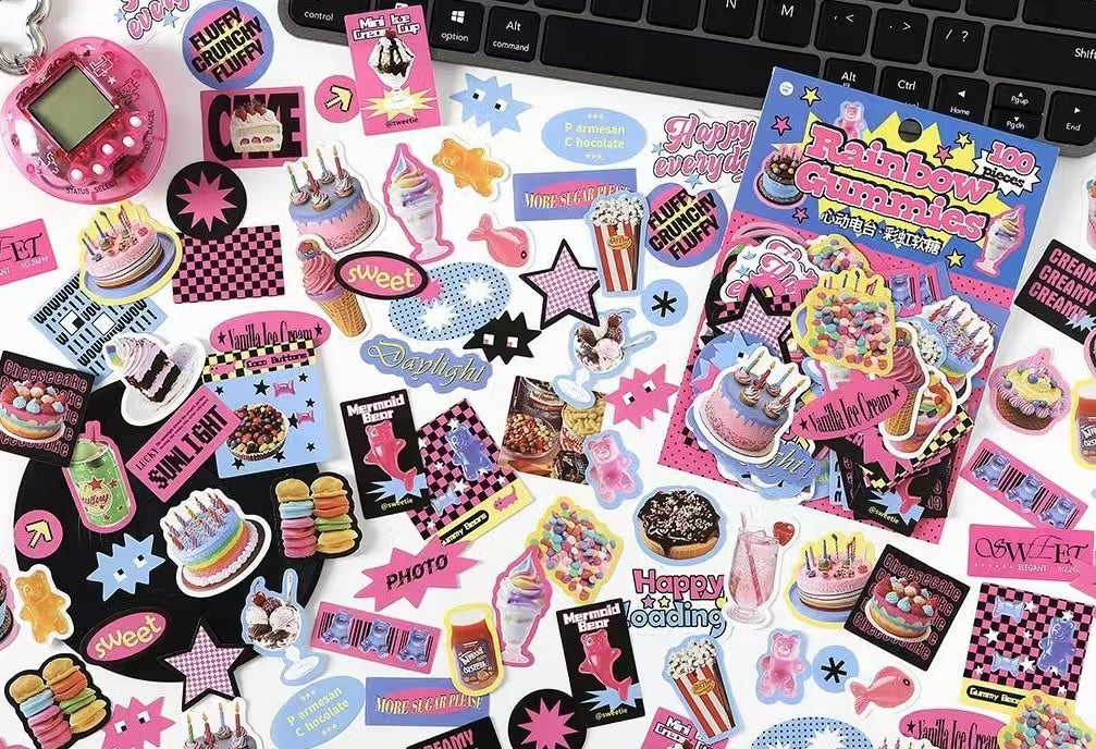 100Pcs Old Memory Radio Theme Stickers