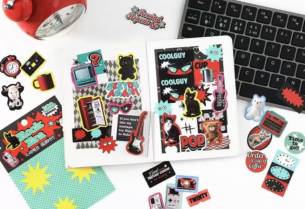100Pcs Old Memory Radio Theme Stickers
