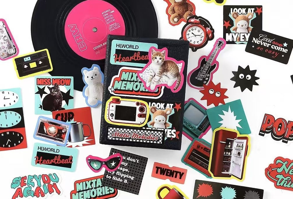 100Pcs Old Memory Radio Theme Stickers