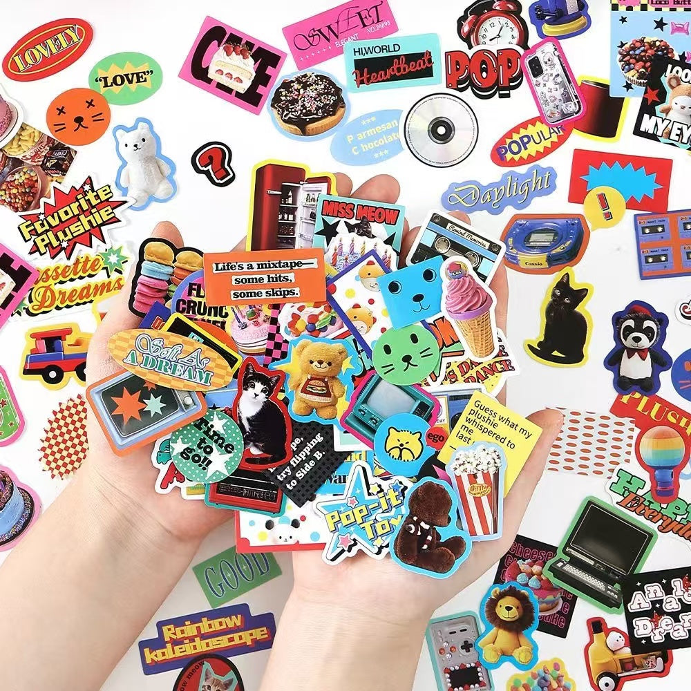100Pcs Old Memory Radio Theme Stickers