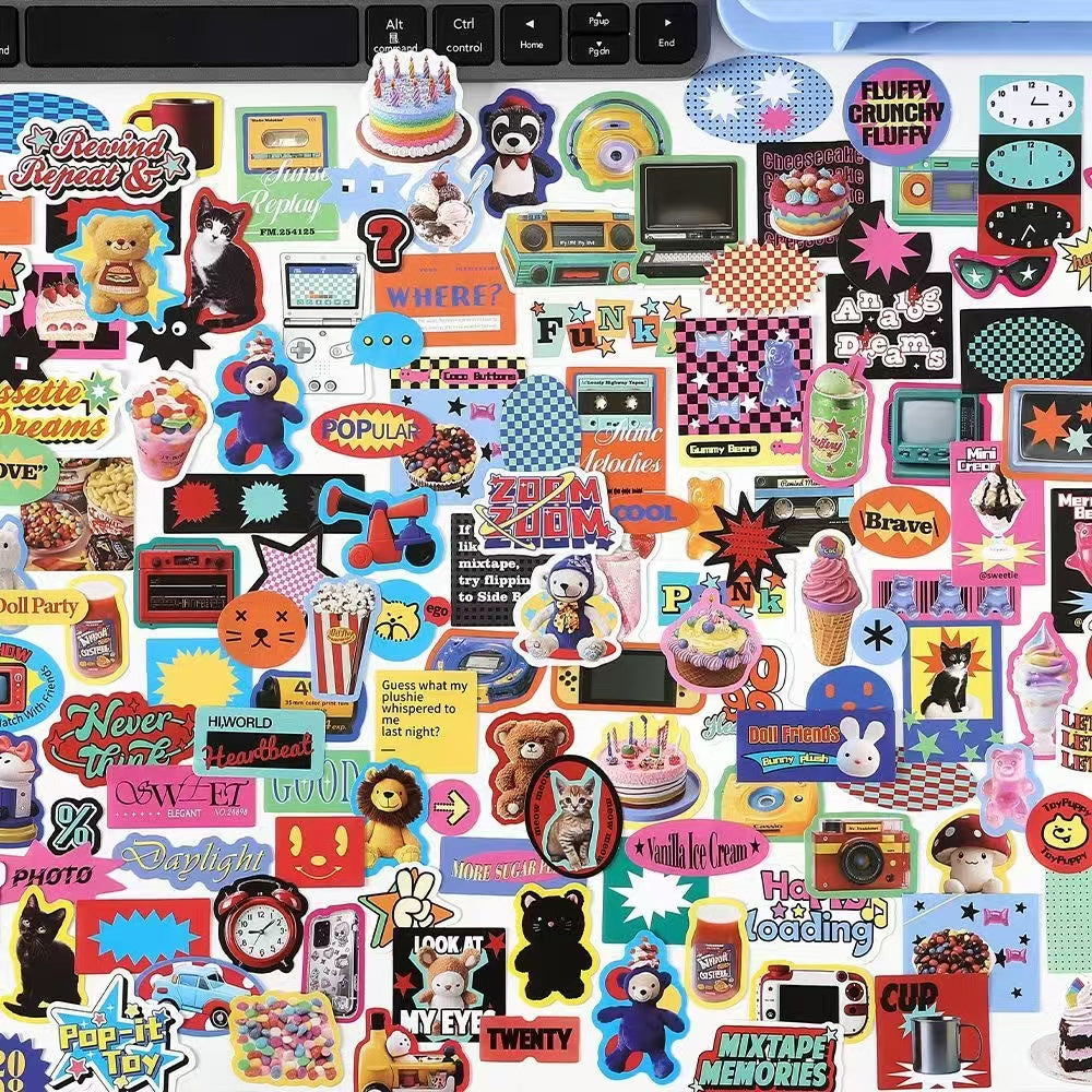 100Pcs Old Memory Radio Theme Stickers