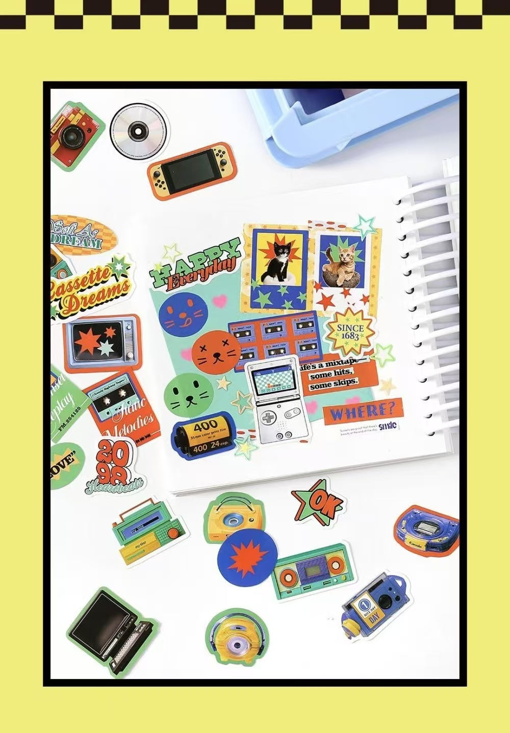 100Pcs Old Memory Radio Theme Stickers