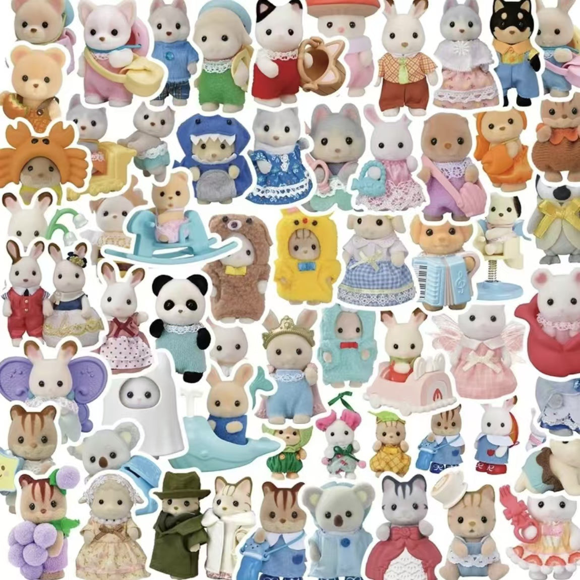 100 Pcs Sylvanian Families DIY Waterproof Stickers