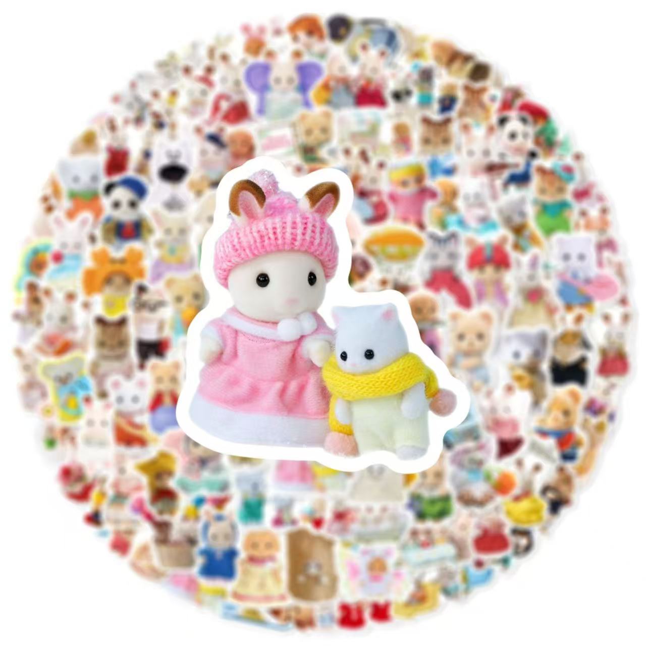 100 Pcs Sylvanian Families DIY Waterproof Stickers
