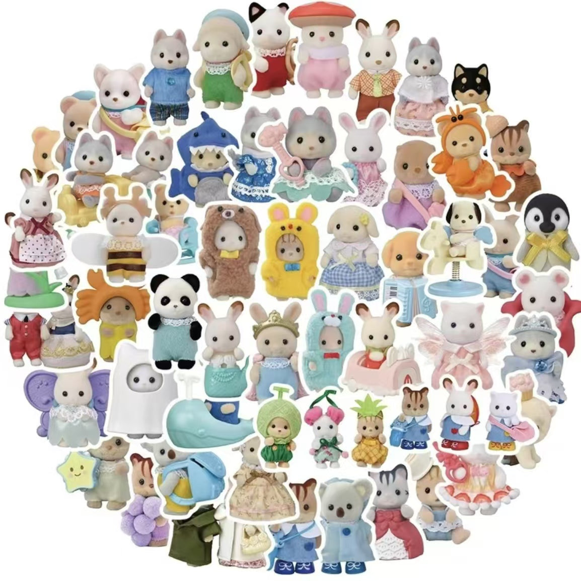 100 Pcs Sylvanian Families DIY Waterproof Stickers
