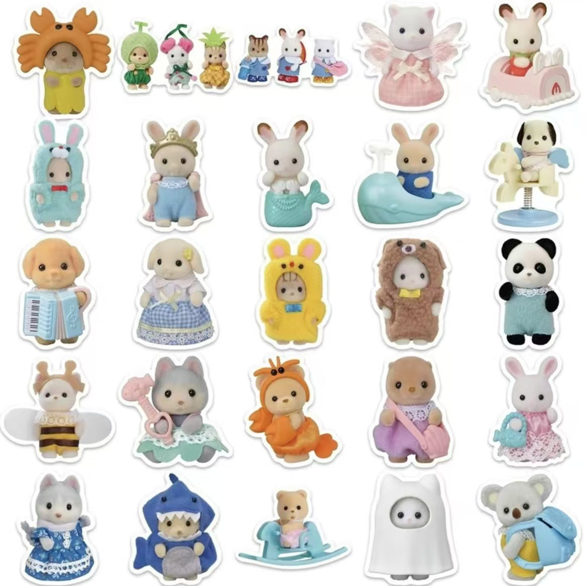100 Pcs Sylvanian Families DIY Waterproof Stickers