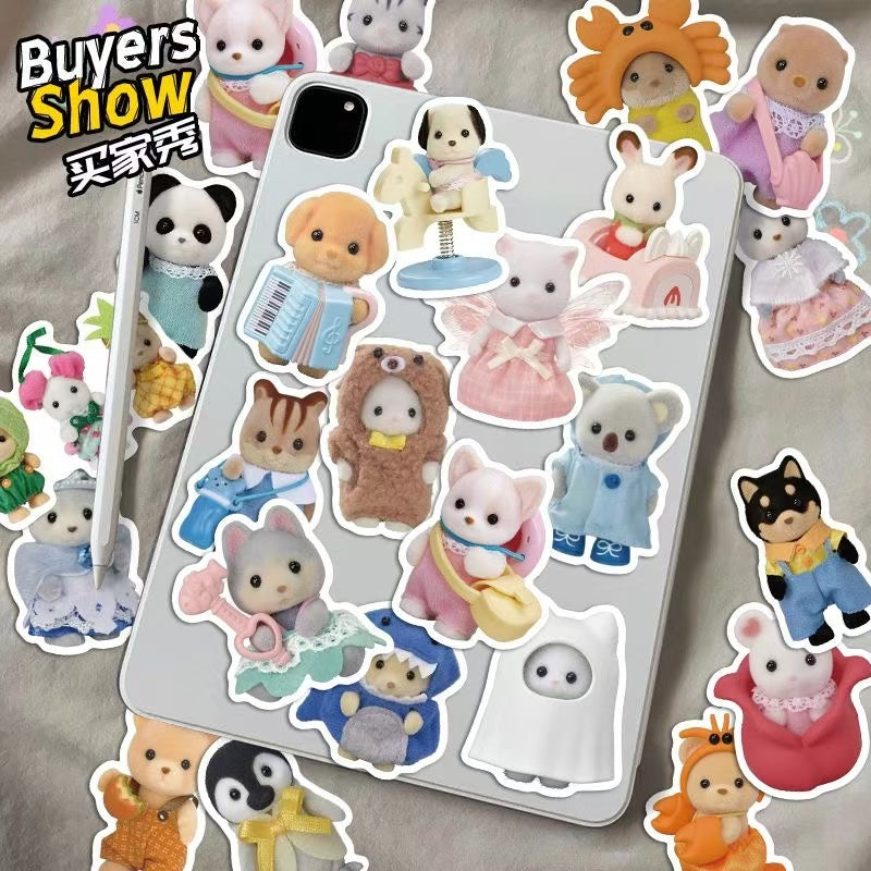 100 Pcs Sylvanian Families DIY Waterproof Stickers