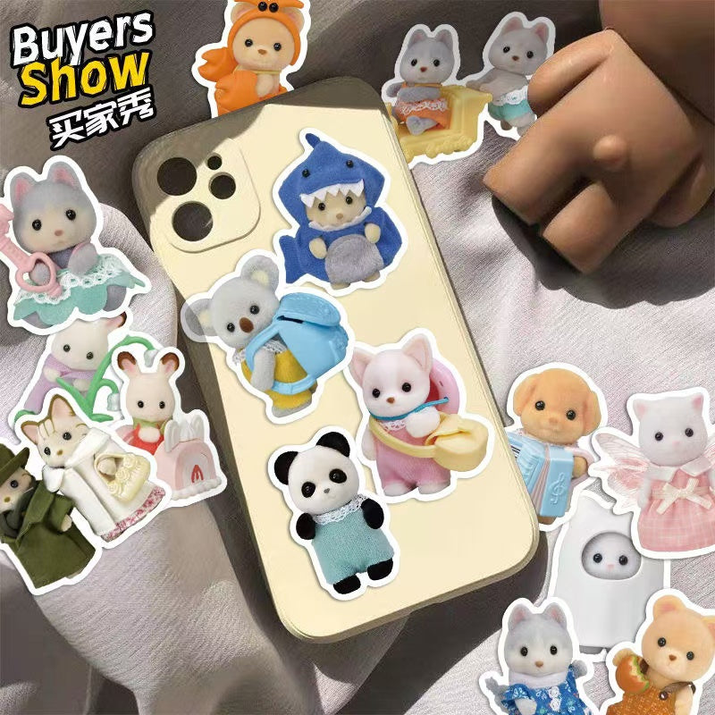 100 Pcs Sylvanian Families DIY Waterproof Stickers