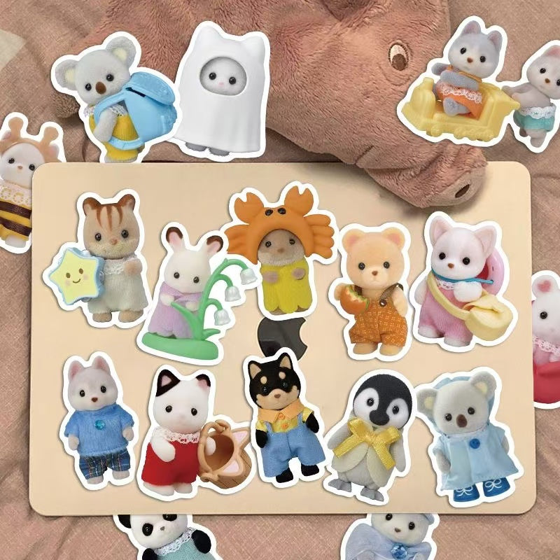 100 Pcs Sylvanian Families DIY Waterproof Stickers