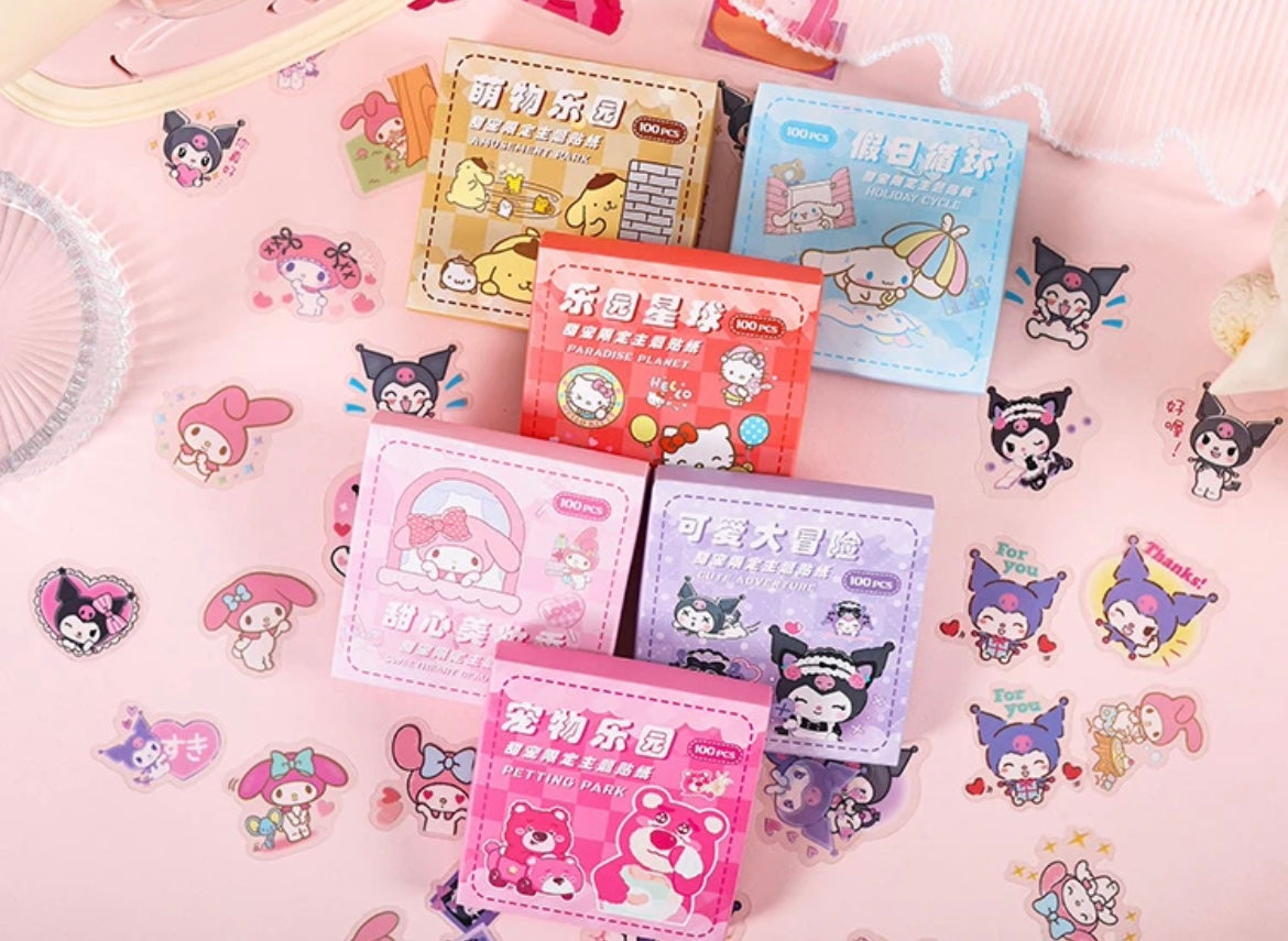 100pcs Sanrio Cartoon DIY Stickers