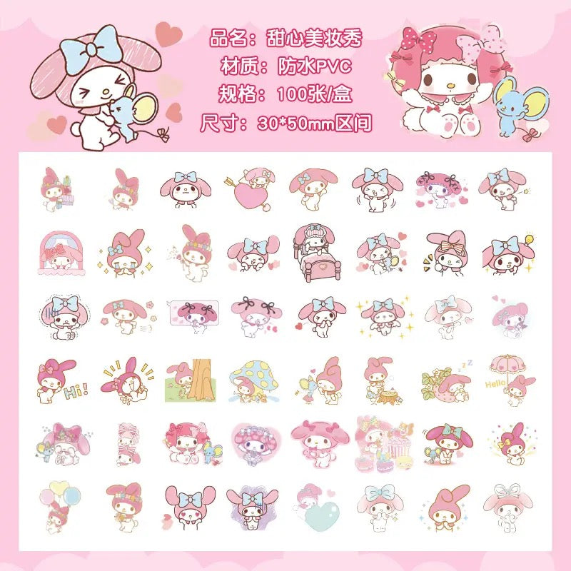 100pcs Sanrio Cartoon DIY Stickers