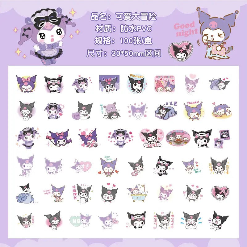 100pcs Sanrio Cartoon DIY Stickers