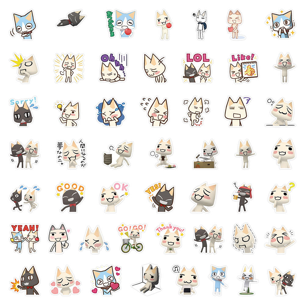 102pcs Toro Cat Waterproof Stickers