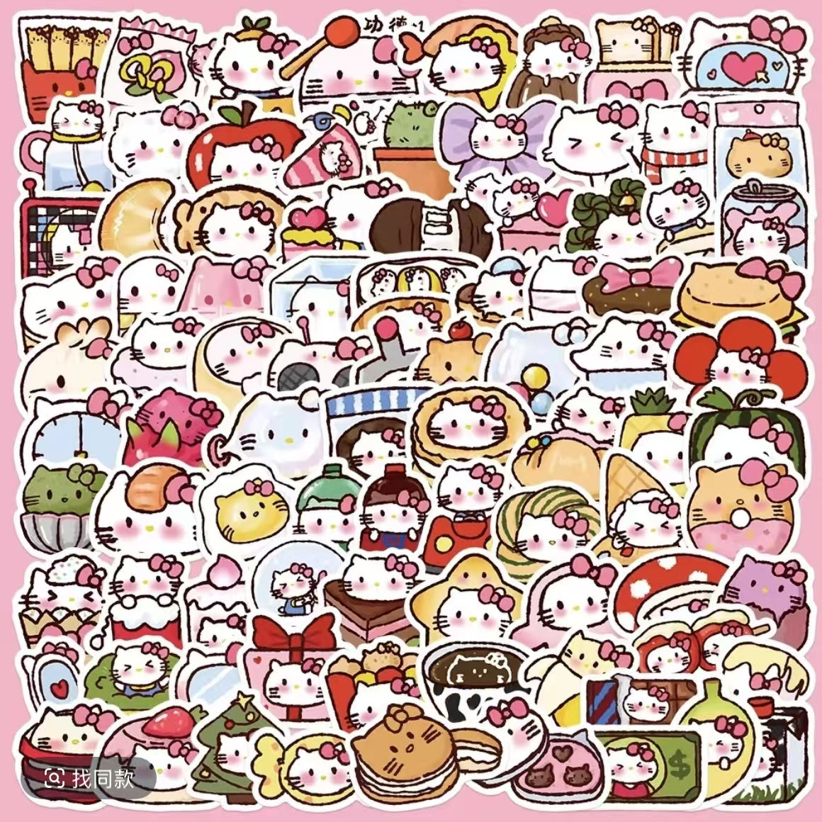 103pcs Cute Food Themed Kitty Cat Convenience Store Stickers