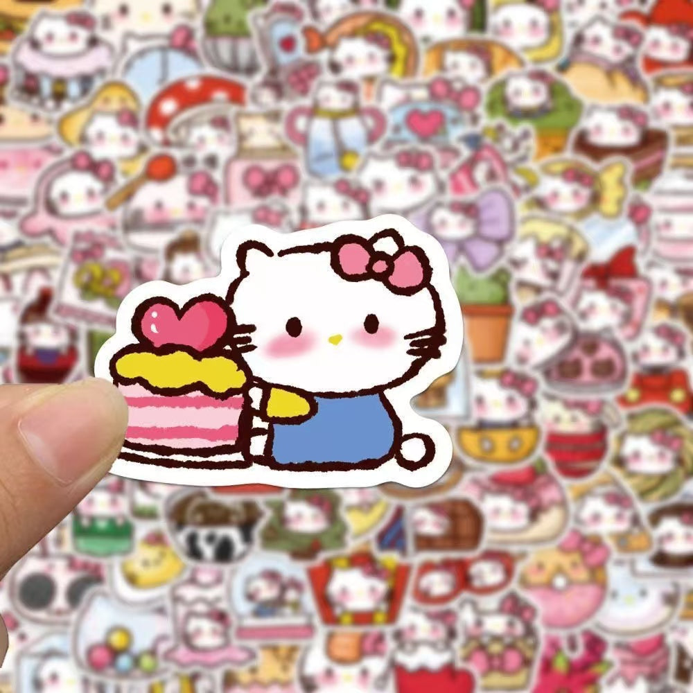 103pcs Cute Food Themed Kitty Cat Convenience Store Stickers