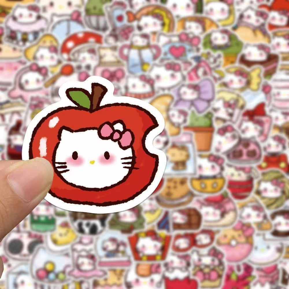 103pcs Cute Food Themed Kitty Cat Convenience Store Stickers