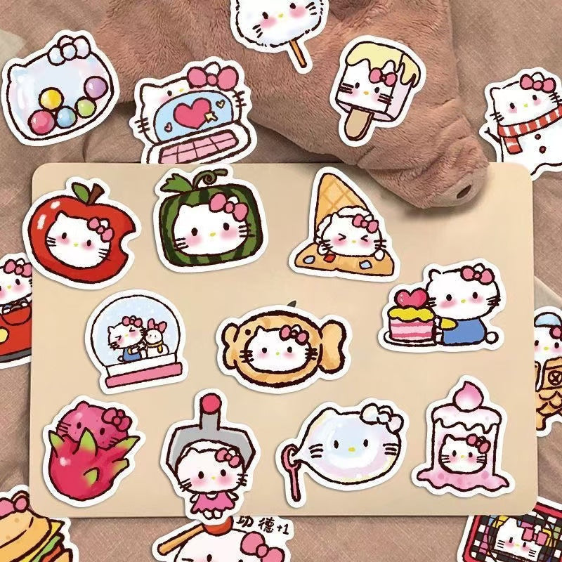 103pcs Cute Food Themed Kitty Cat Convenience Store Stickers