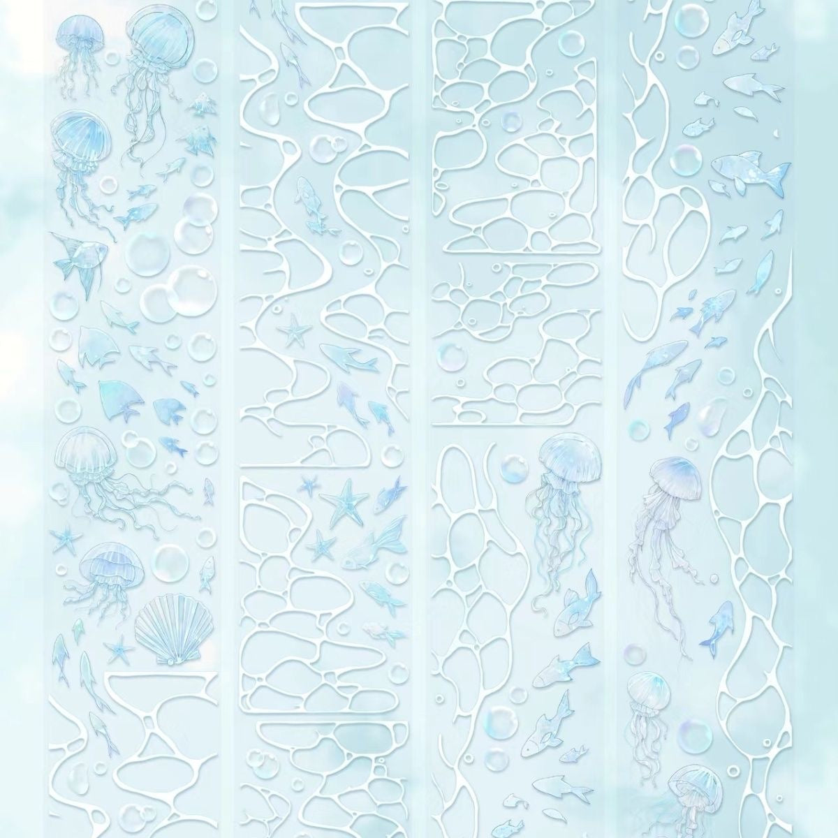 1M Sea Wave Secret Language Sticker Roll