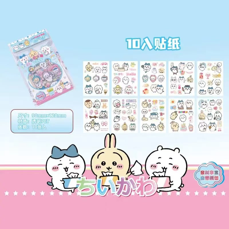 10 Pcs Chiikawa DIY Waterproof Stickers