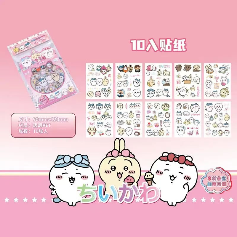 10 Pcs Chiikawa DIY Waterproof Stickers