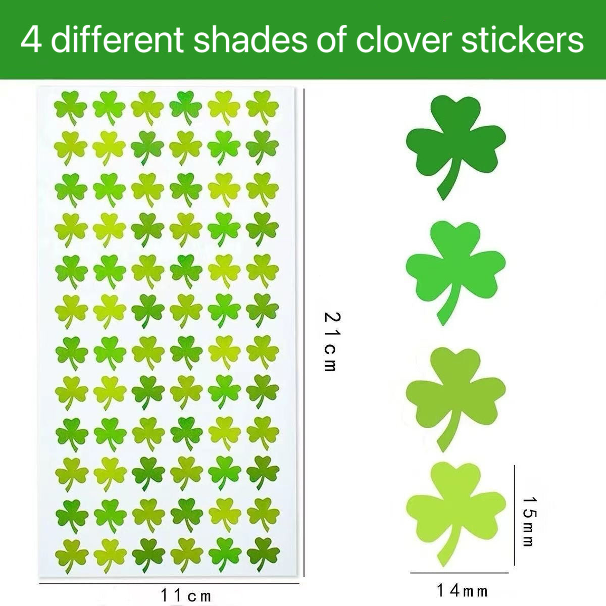 10 Sheets Clover Deco Waterproof Stickers