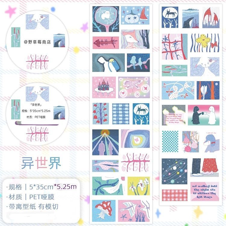 13.78in Millennial Dream core / Post-Apocalyptic Sticker Roll