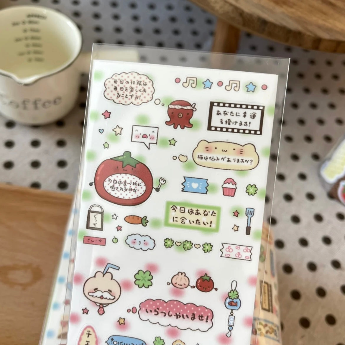 13inches Tomato Panda Head Sticker Strip