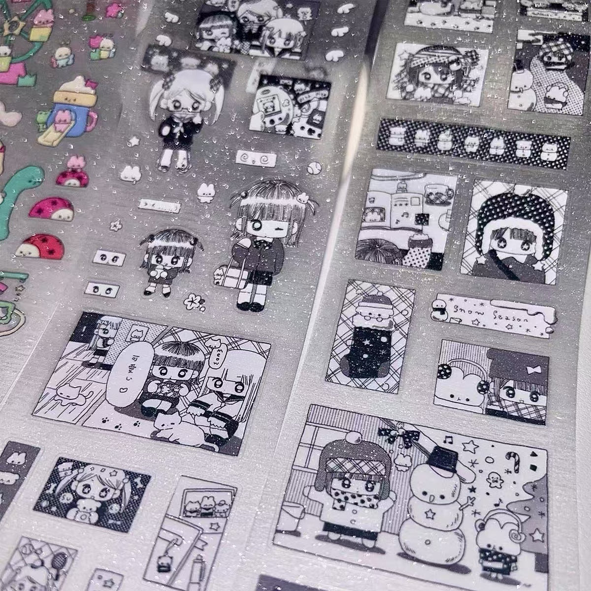 2.1M Cartoon Girl Character Flash Sticker Roll