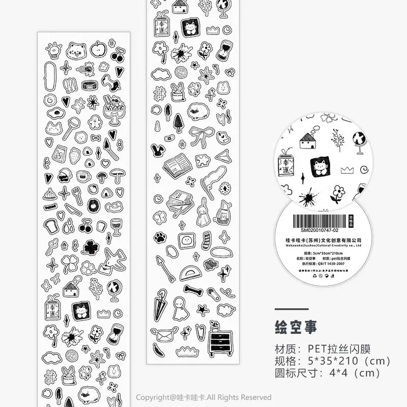 2.1M Girl Character Comic Flash Sticker Roll
