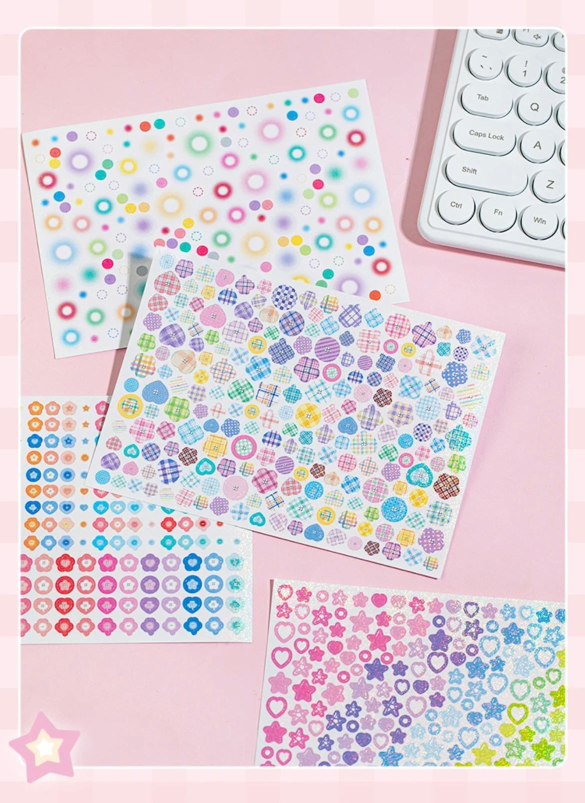 20 Sheets Star Art Paper Deco Sticker Book Set Of 2