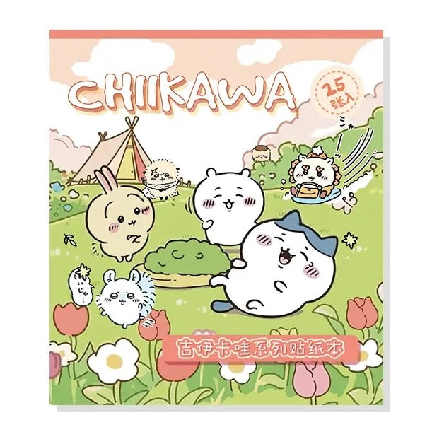 25Pcs Chiikawa Cartoon Flash Sticker Book