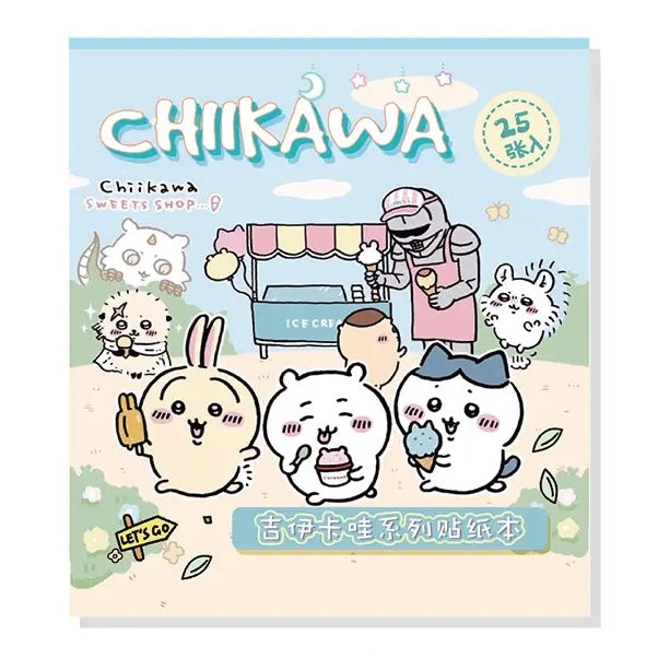 25Pcs Chiikawa Cartoon Flash Sticker Book