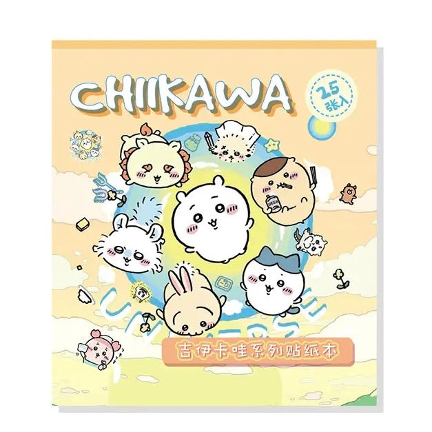 25Pcs Chiikawa Cartoon Flash Sticker Book