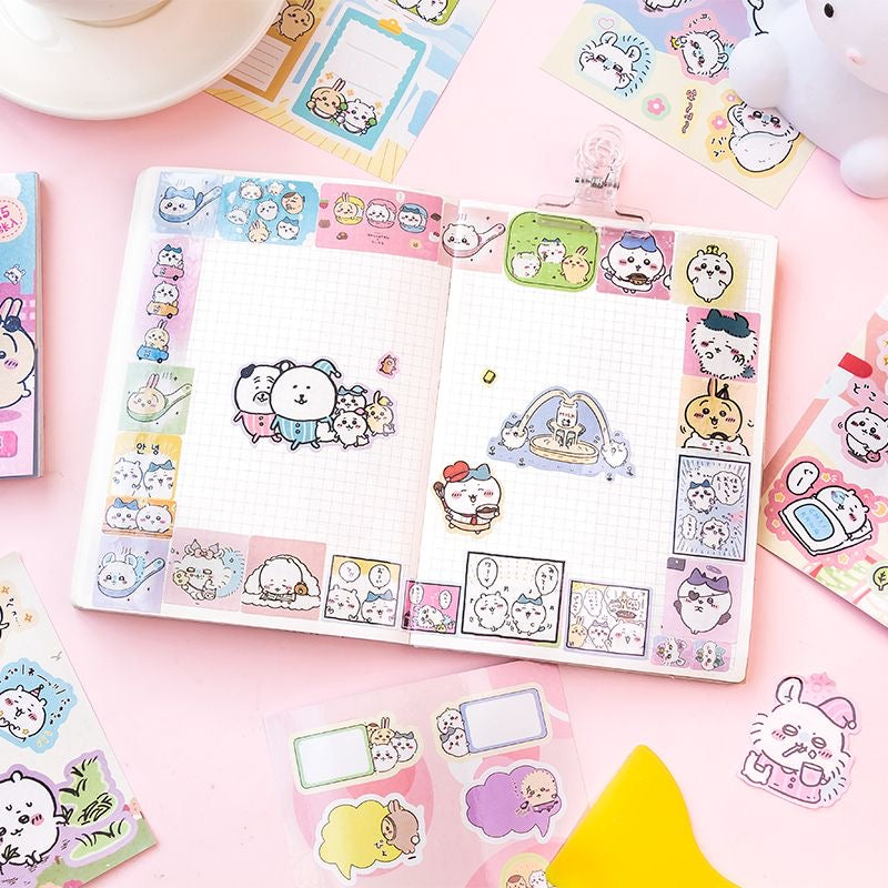 25Pcs Chiikawa Cartoon Flash Sticker Book