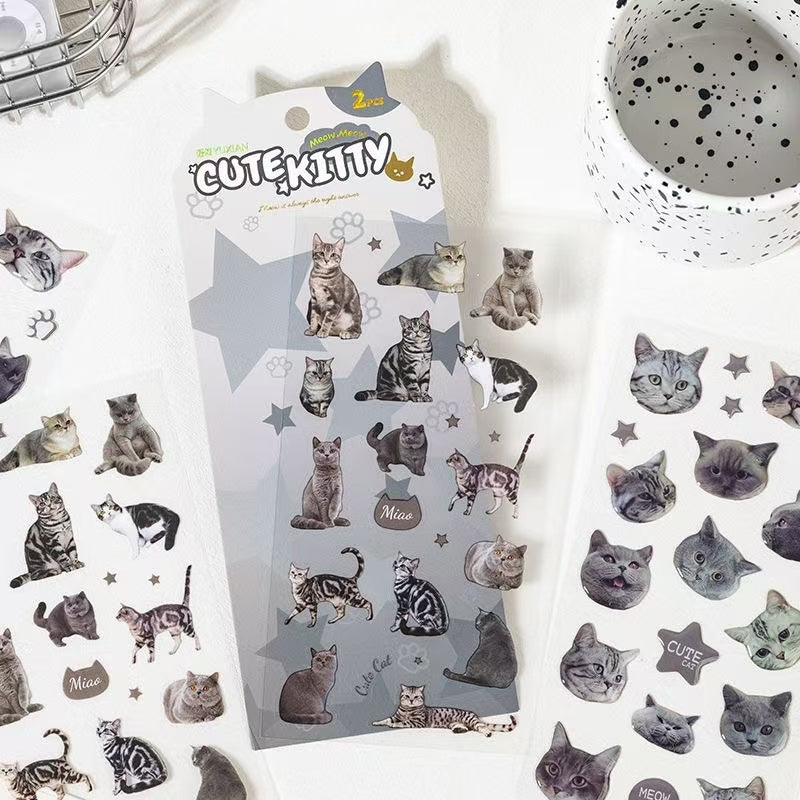 2Pcs Cat dropper stickers Set of 4