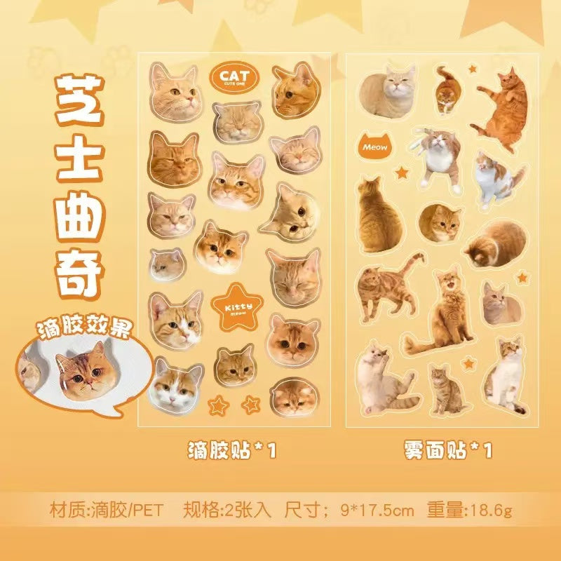 2Pcs Cat dropper stickers Set of 4