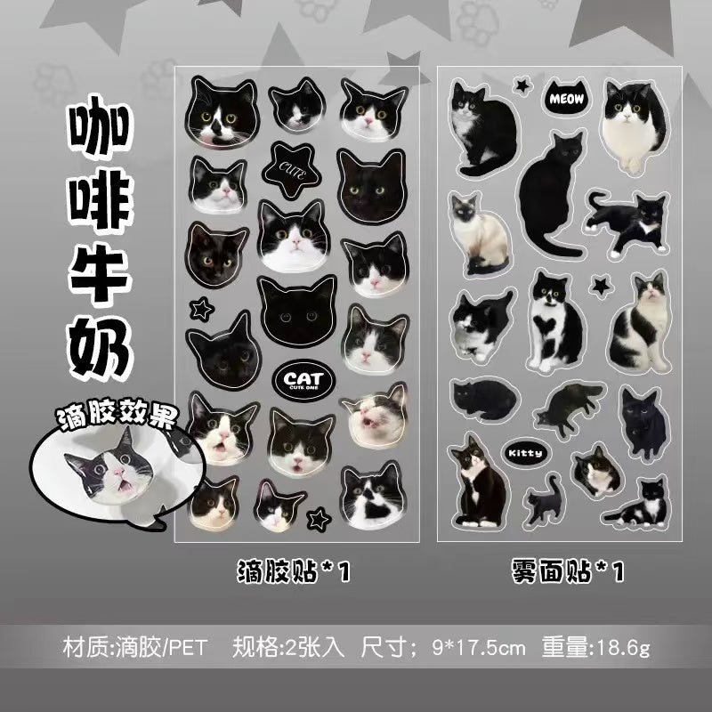 2Pcs Cat dropper stickers Set of 4