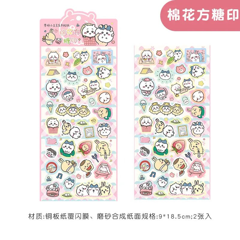 2Sheets Chiikawa Cartoon Stickers Set Of 6