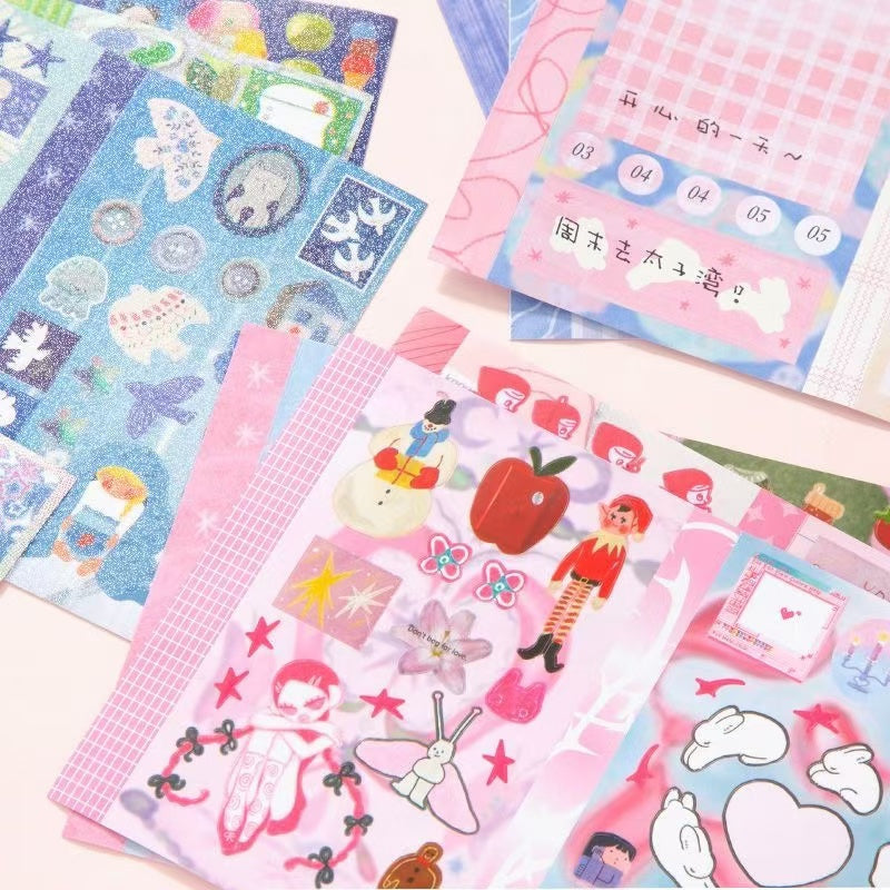 30Pages Cute Cartoon Sticker Book Label Stickers