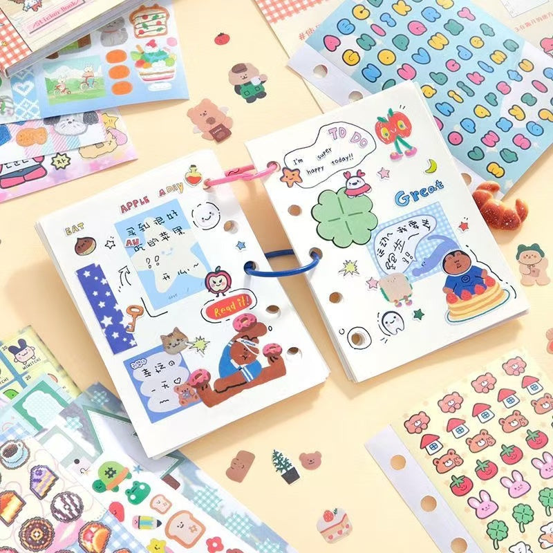 30Pages Cute Cartoon Sticker Book Label Stickers