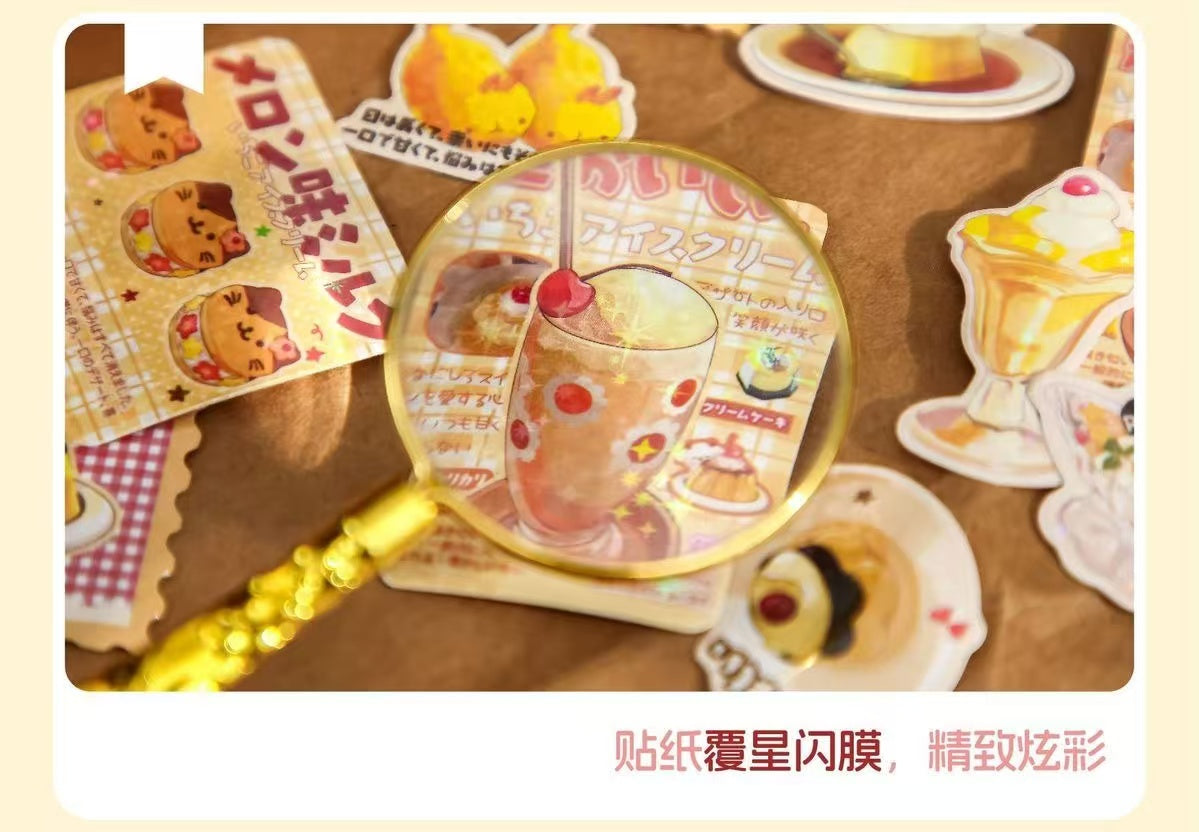 30Pcs Japanese Retro Food Flash Stickers Set Of 4