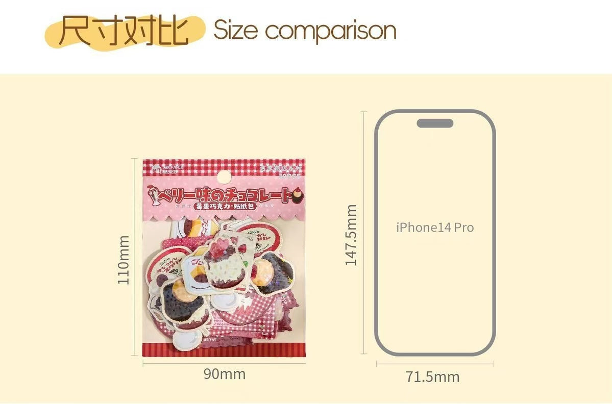30Pcs Japanese Retro Food Flash Stickers Set Of 4