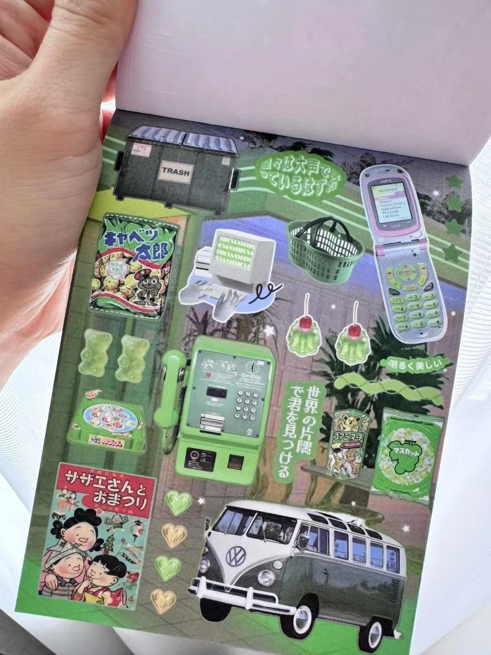 30 Sheets Showa Girls Digital Cartoon Japanese Sticker Book
