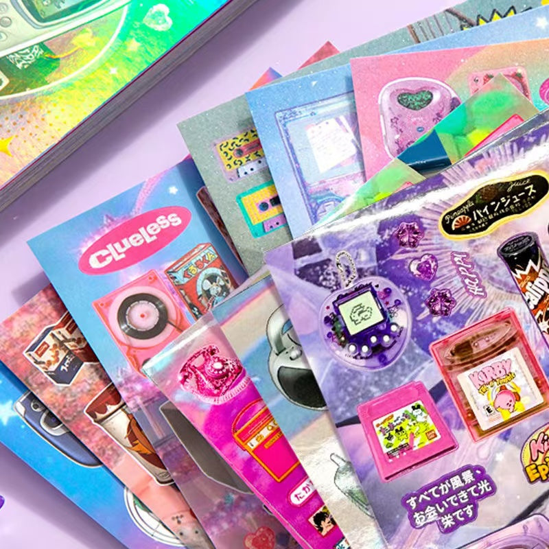30 Sheets Showa Girls Digital Cartoon Japanese Sticker Book
