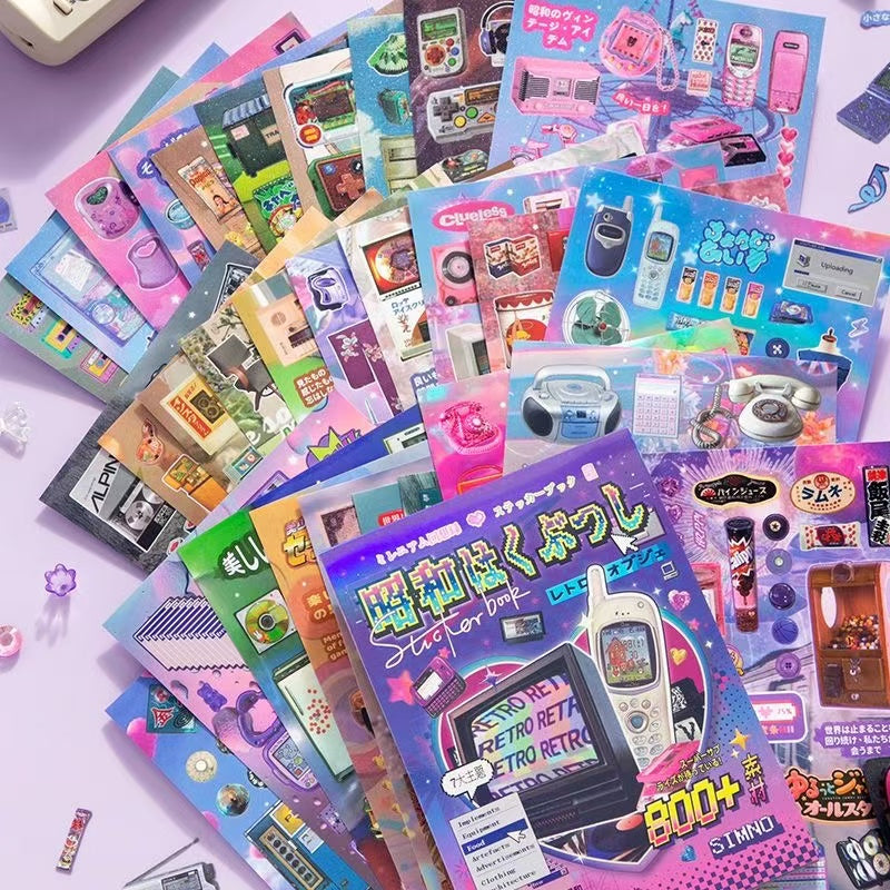 30 Sheets Showa Girls Digital Cartoon Japanese Sticker Book
