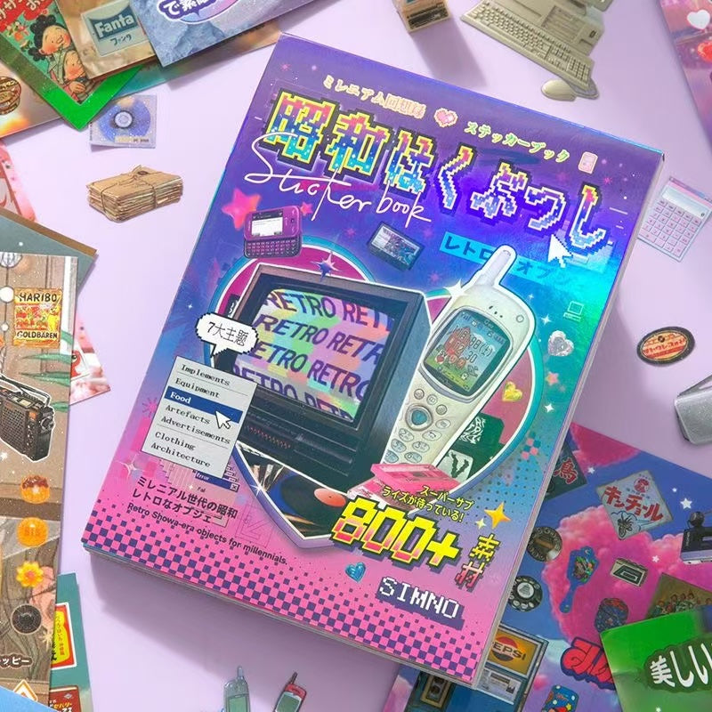 30 Sheets Showa Girls Digital Cartoon Japanese Sticker Book